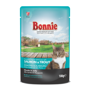 BONNIE POUCH FOR CAT (SALMON/TROUT 100g) - IN JELLY
