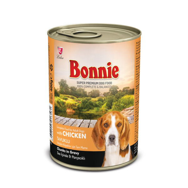 BONNIE CANNED DOG FOOD (WITH CHICKEN 400g) - CHUNKS IN GRAVY