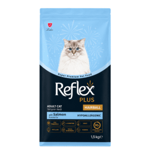REFLEX PLUS ADULT CAT FOOD (HAIRBALL & INDOOR SALMON 1.5kg)