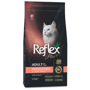 REFLEX PLUS ADULT CAT FOOD (HAIRBALL & INDOOR SALMON 1.5kg)