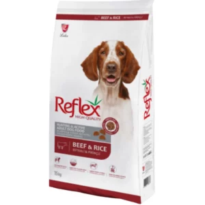 REFLEX HUNTING & ACTIVE ADULT DOG FOOD – BEEF & RICE 15KG