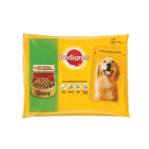 Pedigree Pouch - 2 Beef Veg and 2 Chicken Veg in Gravy 100g