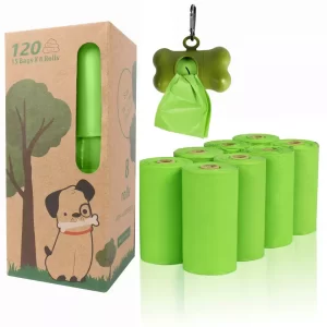 Biodegradable Poop Bags - 8 rolls with Dispenser