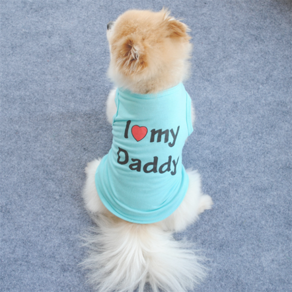 Dog T-shirt- I love Dad- Blue