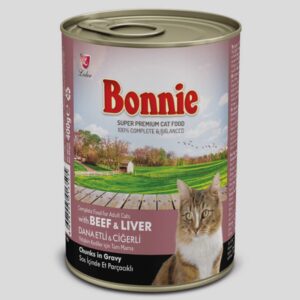 BONNIE CANNED CAT FOOD BEEF IN GRAVY 415GR