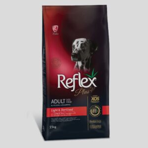 REFLEX PLUS LIGHT AND STERILISED DOG FOOD – LAMB AND RICE 15 KG