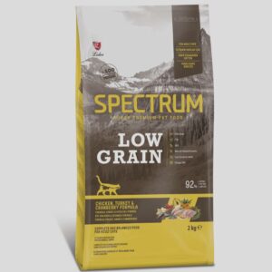 SPECTRUM LOW GRAIN CHICKEN, TURKEY & CRANBERRY FOR ADULT CATS – 2KG