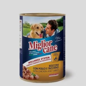 MIGLIORCANE ADULT DOG FOOD CHUNKS WITH CHICKEN AND TURKEY 405G