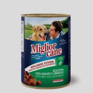 MIGLIORCANE ADULT DOG FOOD CHUNKS WITH BEEF AND VEGETABLE 405G