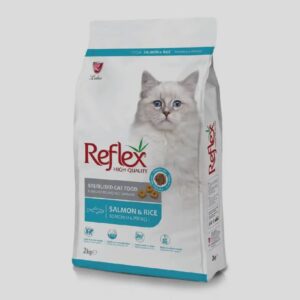 REFLEX STERILISED ADULT CAT FOOD – SALMON & RICE 2KG