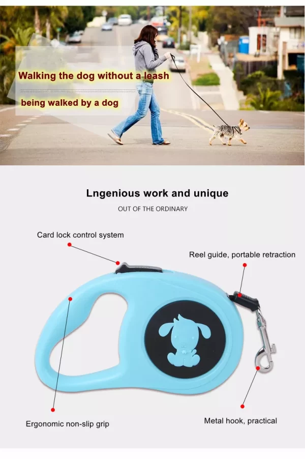 Monochrome Retractable Leash - 3 Metres - Image 2