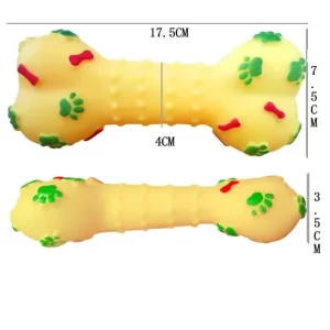 Yellow Bone Squeaky Toy