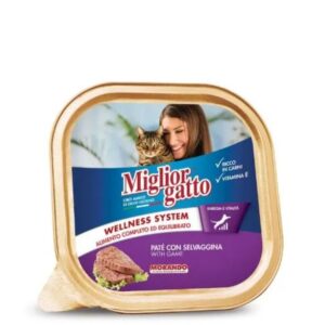 MIGLIORGATTO ADULT CAT FOOD ALUTRAY PATE WITH GAME 100GR
