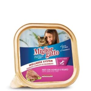 MIGLIORGATTO ADULT CAT FOOD ALUTRAY PATE WITH LAMB AND LIVER 100GR