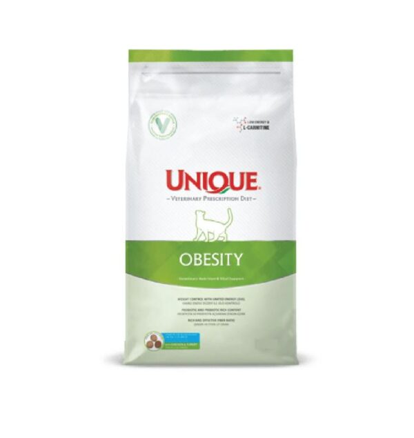 UNIQUE VETERINARY PRESCRIPTION DIET ADULT CAT OBESITY CHICKEN & TURKEY 5KG