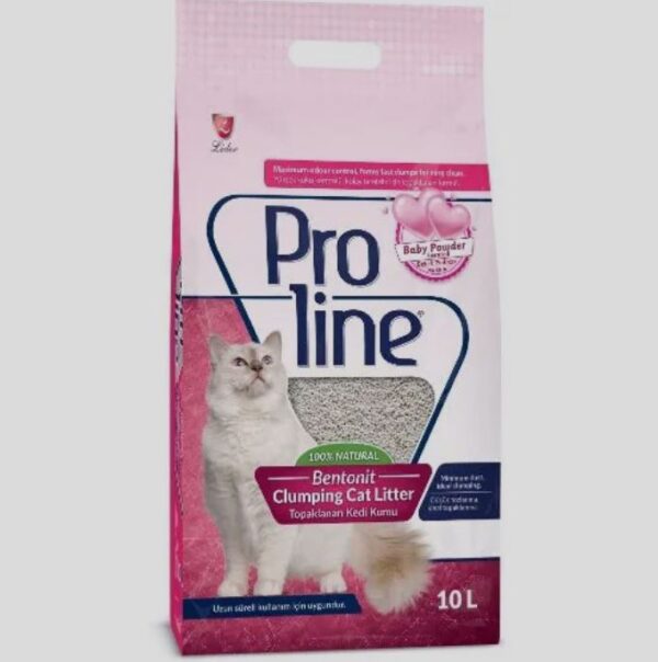 PROLINE BENTONITE CLUMPING CAT LITTER - BABY POWDER SCENT 10L