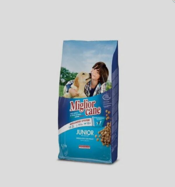 MIGLIORCANE JUNIOR DOG FOOD CROQUETTES WITH CHICKEN 1.5KG