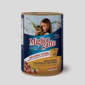 MIGLIORGATTO CANNED CAT FOOD WITH CHICKEN/TURKEY IN PATE 400GR