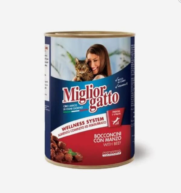 MIGLIORGATTO ADULT CAT FOOD CHUNKS WITH BEEF 405GR