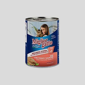 MIGLIORGATTO CANNED CAT FOOD WITH TUNA/SALMON IN PATE 400GR