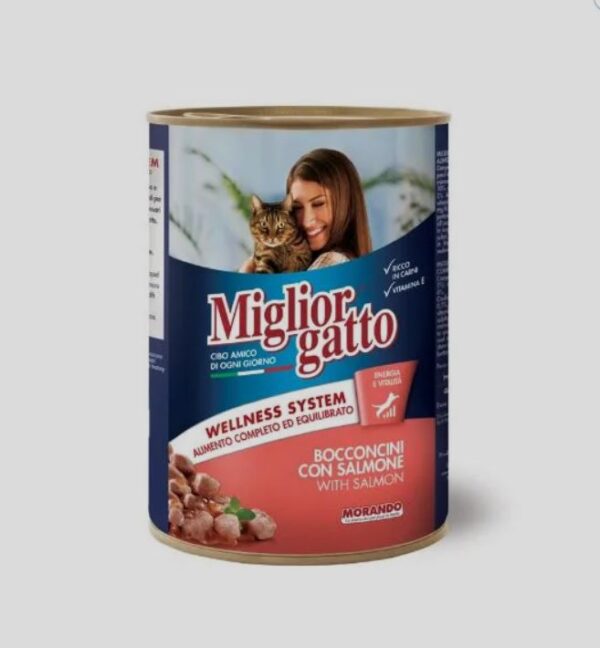 MIGLIORGATTO ADULT CAT FOOD CHUNKS WITH SALMON 405GR
