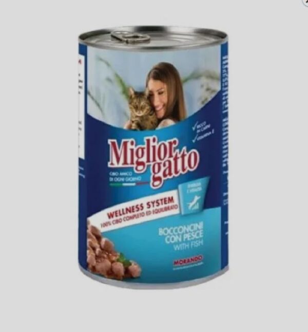 MIGLIORGATTO ADULT CAT FOOD CHUNKS WITH FISH 405GR