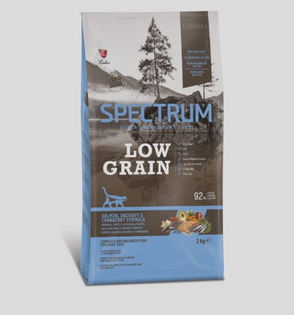 SPECTRUM LOW GRAIN SALMON, ANCHOVY & CRANBERRY FOR ADULT CATS- 2KG
