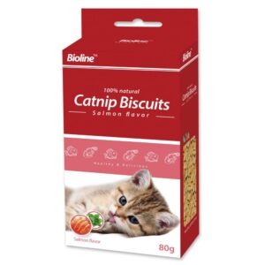 BIOLINE CATNIP BISCUIT- SALMON- 80 G