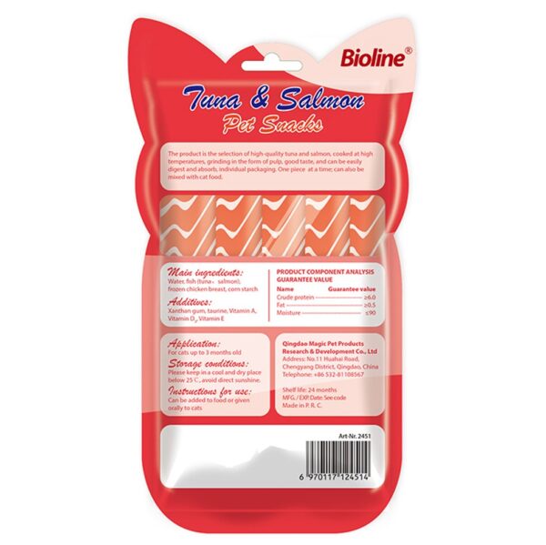 BIOLINE TUNA & SALMON CAT SNACK - 15G X 5 - Image 2
