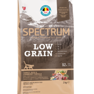 SPECTRUM LOW GRAIN ADULT CAT FOOD DUCK, TURKEY & CRANBERRY 2KG