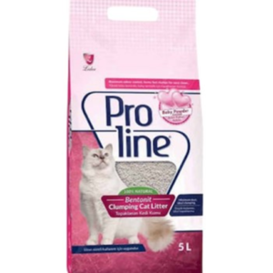 PROLINE BENTONITE CLUMPING CAT LITTER - BABY POWDER SCENT 5L