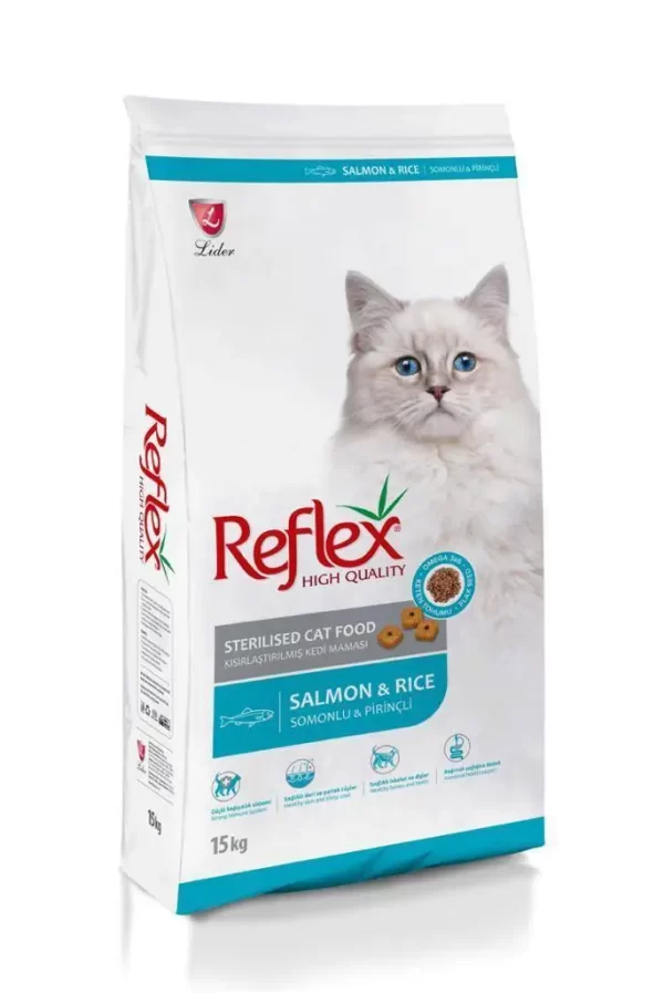 REFLEX STERLIESED CAT FOOD SALMON AND RICE 15KG