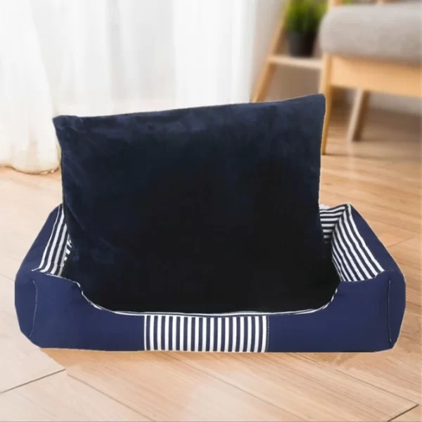 Striped Pet Bed - Blue 110cm - Image 2