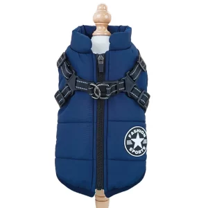 Dog Jacket with Harness - Blue