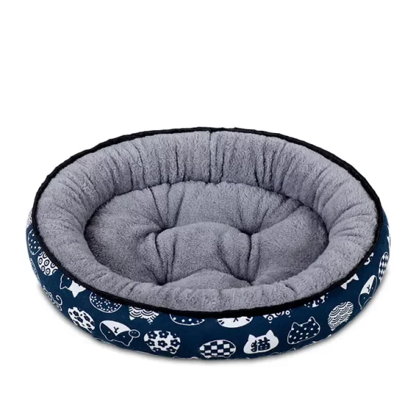 Round Pet Pillow Bed- Blue
