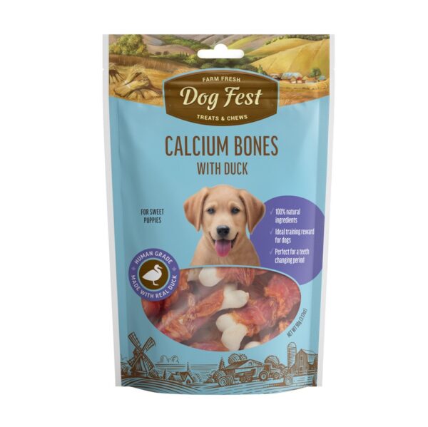 DOG FEST CALCIUM BONES WITH DUCK - 90G