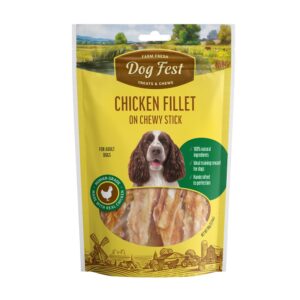DOG FEST CHICKEN FILLET ON A CHEWY STICK - 90G