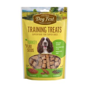 DOG FEST TRAINING TREATS: TURKEY & FLAX SEEDS - 90g