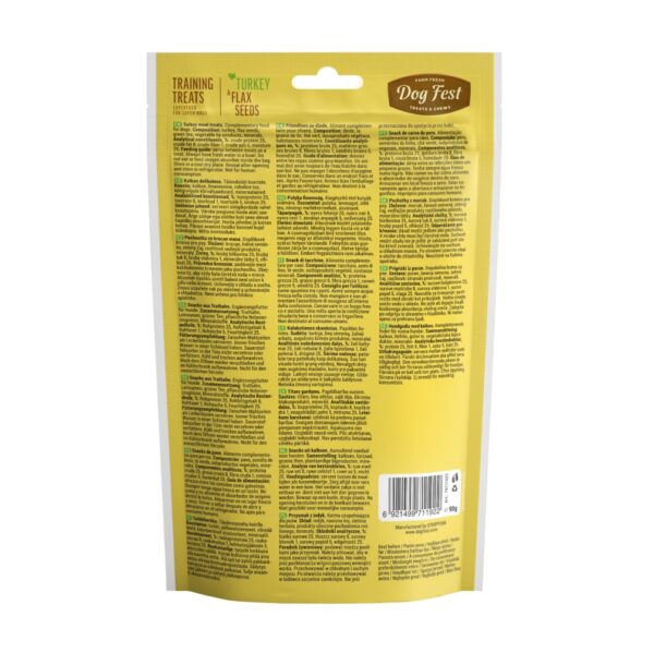 DOG FEST TRAINING TREATS: TURKEY & FLAX SEEDS - 90g - Image 2