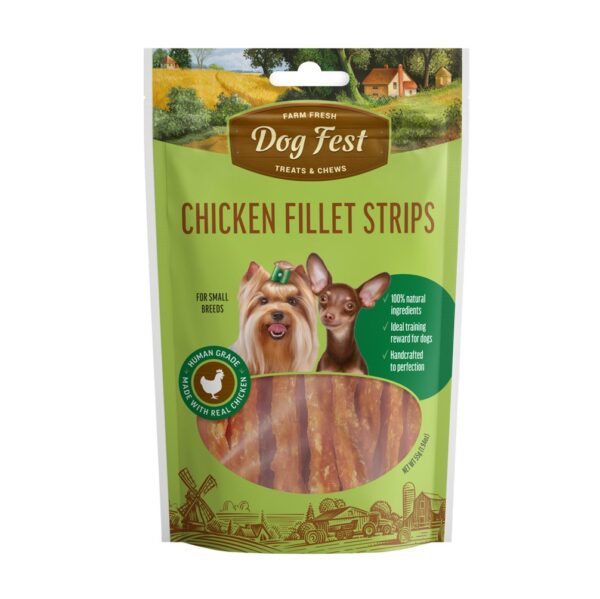 DOG FEST CHICKEN FILLET STRIPS – SMALL BREED TREATS