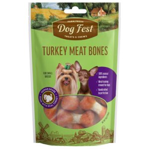 DOG FEST TURKEY MEAT BONES – SMALL BREED TREATS