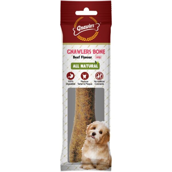 Gnawlers Beef Flavour Bone, Large – 20cm (265g)