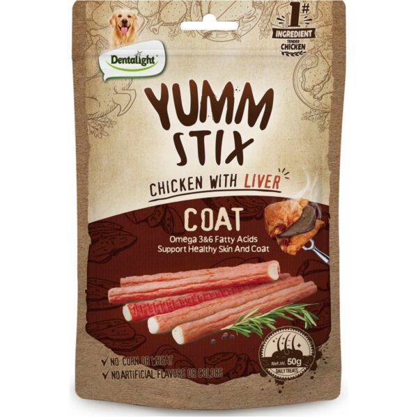 Yumm Stix Chewable, Chicken with Liver – Coat (50g)