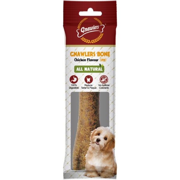 Gnawlers Chicken Flavour Bone, Large – 20cm (265g)
