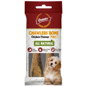 Gnawlers 2pcs Chicken Flavour Bone, Medium – 11cm (90g)