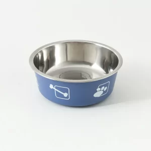 Large Steel Pet Bowl- Blue