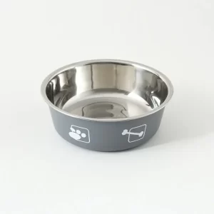 Large Steel Pet Bowl- Grey