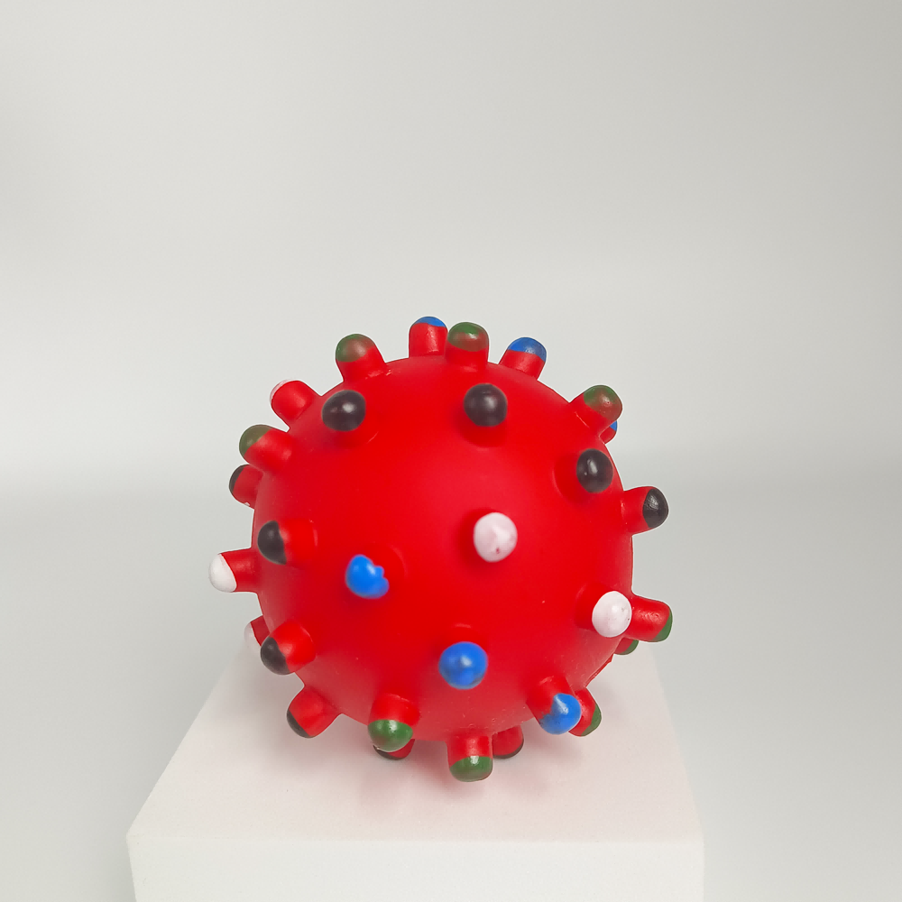 Red Squeaky Dog Chew Ball - Image 2
