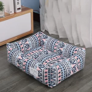 Aztec Plush Pet Bed - Pink