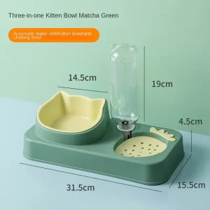 Automatic Cat Bowl Set - Green